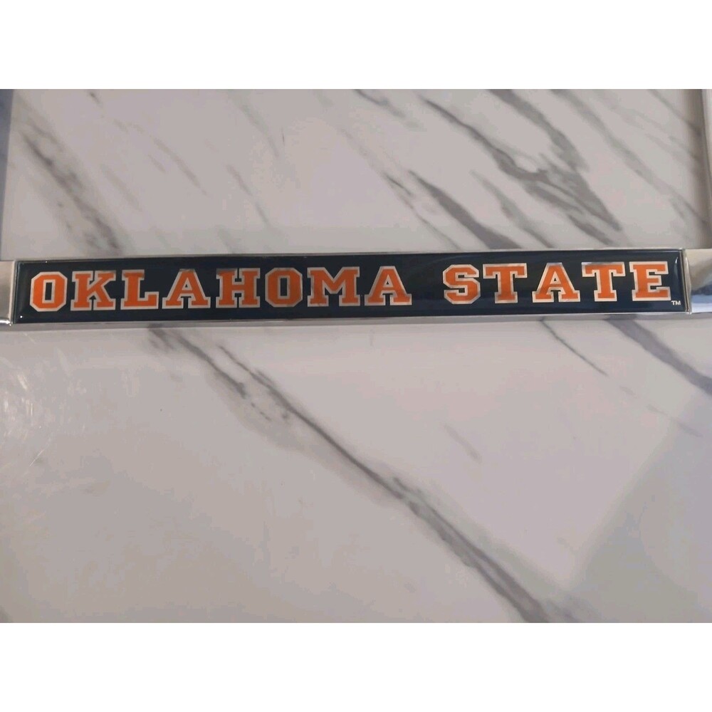 Oklahoma State University Cowboys Metal License Plate Frame Chrome Tag Cover... - Picture 3 of 6